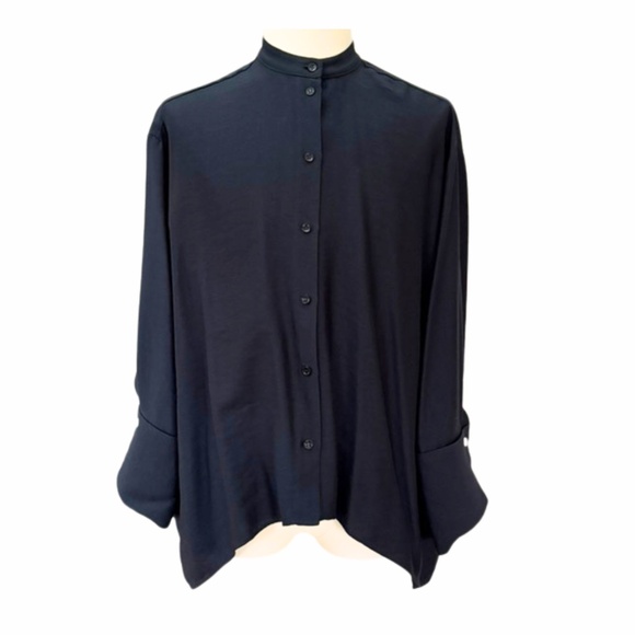 ZARA | Women Collection Oversize Shirt with Cufflinks – Navy, Size S - Picture 2 of 13